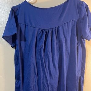 Royal blue blouse w/ 3 buttons size large 95% polyester/5 spandex.